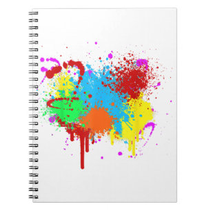Pretty Paint Splatter Painting Abstract Art Paint  Notebook