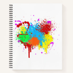 Pretty Paint Splatter Painting Abstract Art Paint Notebook