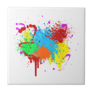 Pretty Paint Splatter Painting Abstract Art Paint  Tile