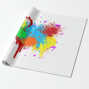 Pretty Paint Splatter Painting Abstract Art Paint Wrapping Paper