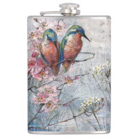 Pretty Painted Kingfishers and Flowers