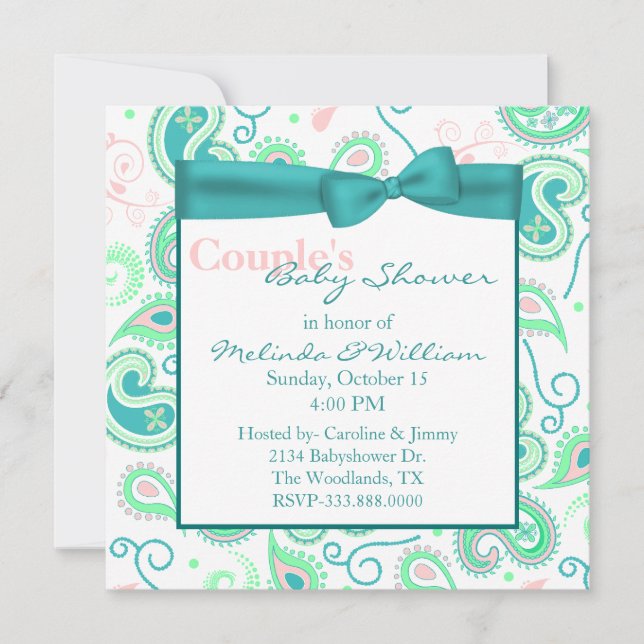 Pretty Paisley Couple's Baby Shower Invitation (Front)
