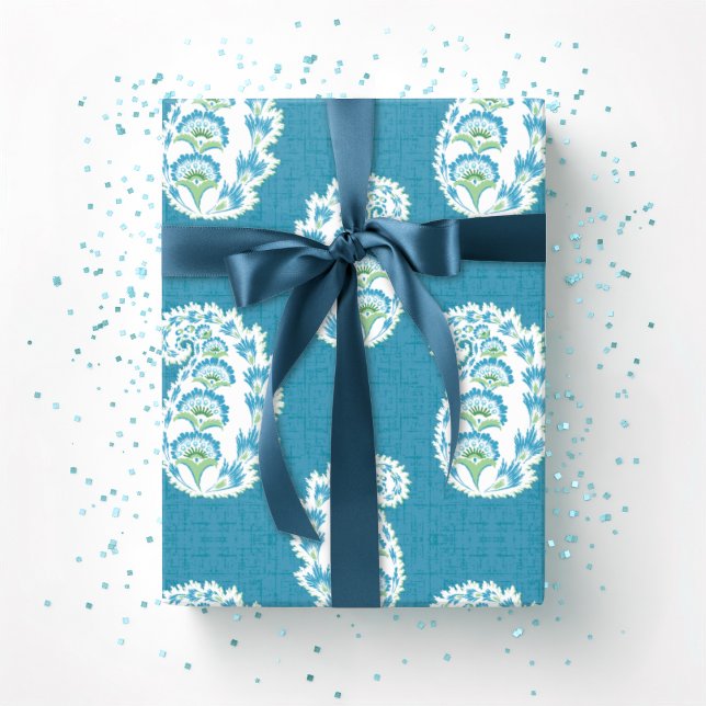 Pretty Paisley in Green and Aqua Wrapping Paper (Creator Uploaded)