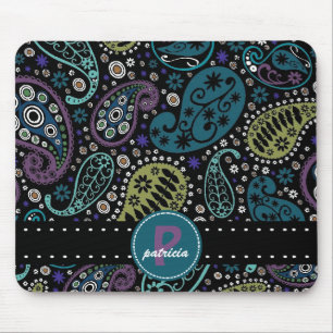 Pretty Paisley in Rich Peacock Colours Mouse Mat