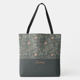 Pretty Paisley Monogrammed Tote Bag