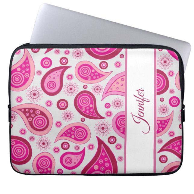 Pretty Paisley Patch Laptop Sleeve (Front)