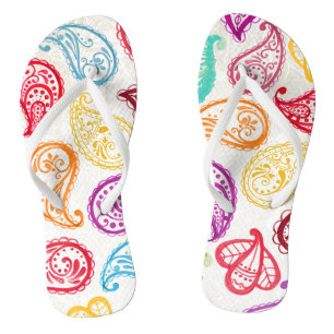 Pretty Paisley Pattern Flip Flops