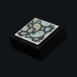 Pretty Paisley Pattern Keepsake Jewellery Gift Box<br><div class="desc">A pretty blue and navy paisley pattern keepsake or jewellery box gift for her. Lacquered wood box with a decorative ceramic lid.</div>