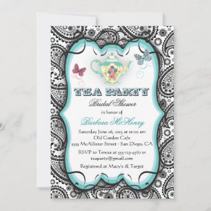 Pretty Paisley Tea Party Invitation