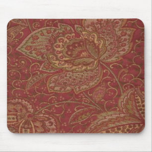 Pretty Paisley Wine Gold Olive Shades Mousepad