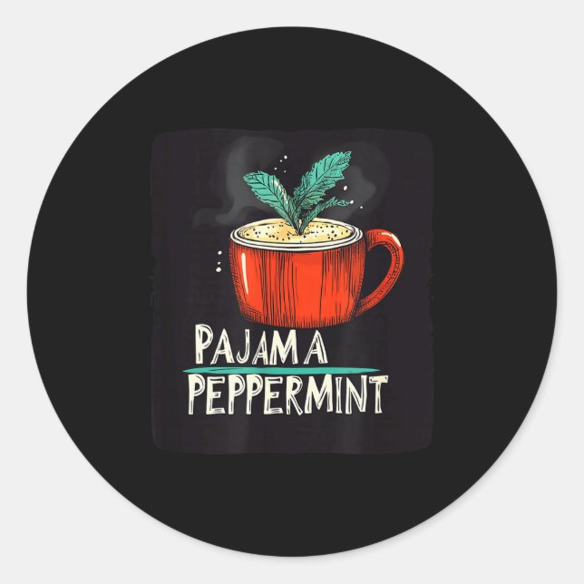 Pretty Pajamas And Peppermint Costume  Classic Round Sticker (Front)