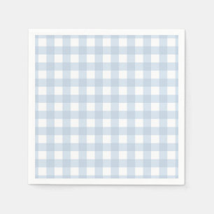 Pretty Pale Denim Blue Gingham Checked Pattern  Napkin