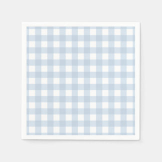 Pretty Pale Denim Blue Gingham Checked Pattern Napkin