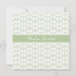 Pretty Pale Green Pattern Invitation