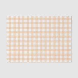 Pretty Pale Peach Gingham Checked Pattern Tissue Paper