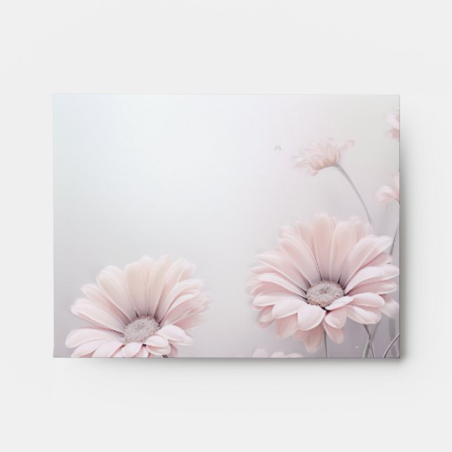 Pretty Pale Pink Daisies Envelope (Front)