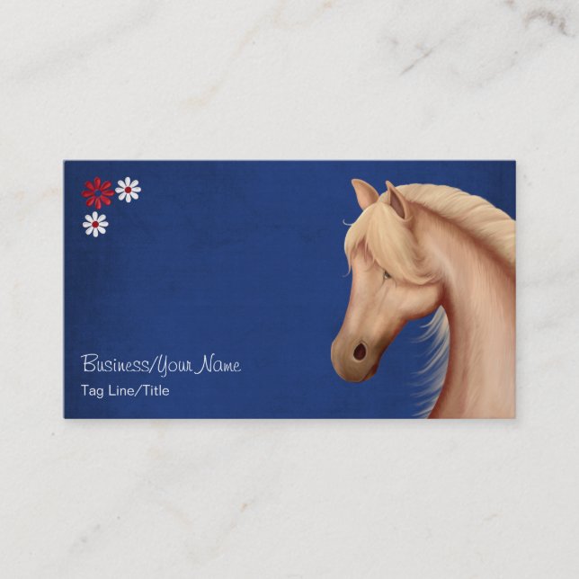Pretty Palomino and Flowers Horse Business Cards (Front)