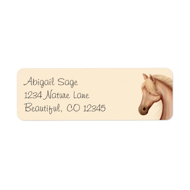 Pretty Palomino Horse Address Labels (Front)