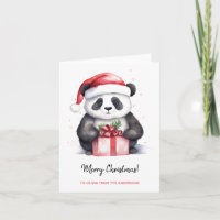 Pretty Panda Santa Merry Christmas