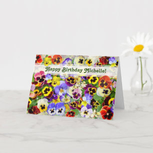 Pretty Pansies Birthday Card