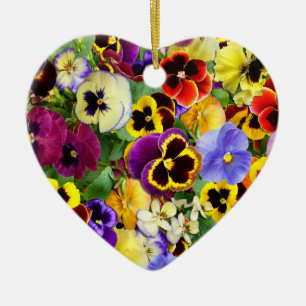 Pretty Pansies Ceramic Tree Decoration