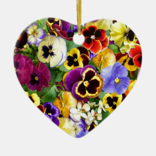 Pretty Pansies Ceramic Tree Decoration