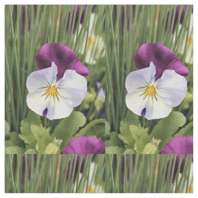 Pretty Pansies  fabric (Close Up)