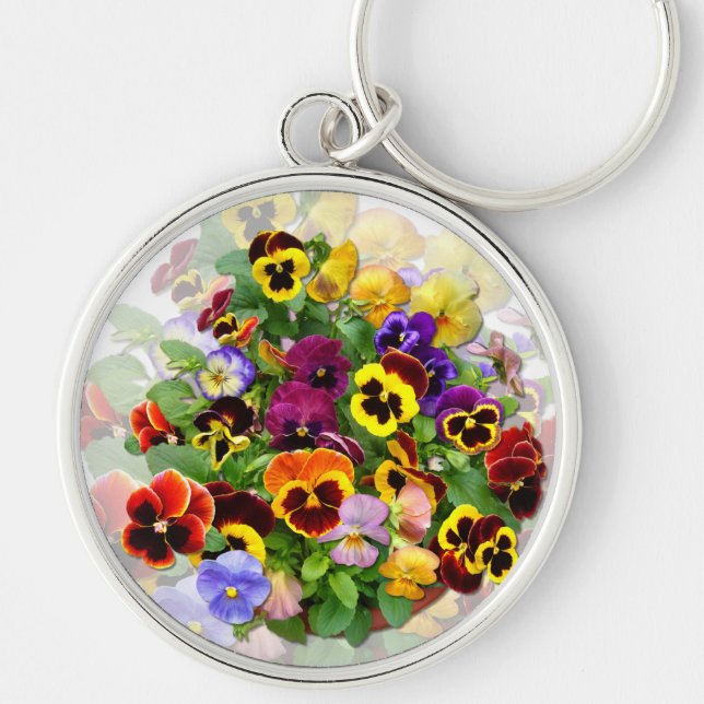 Pretty Pansies Key Ring (Front)