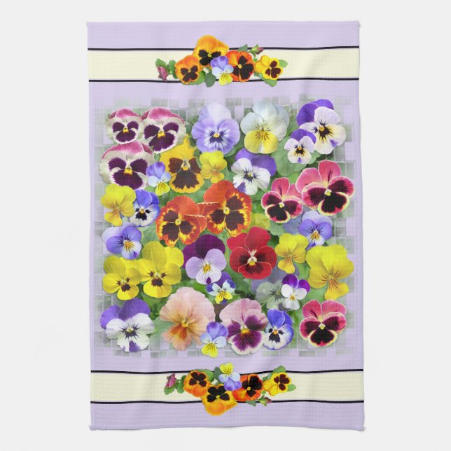 Pretty Pansies Kitchen Towel (Vertical)