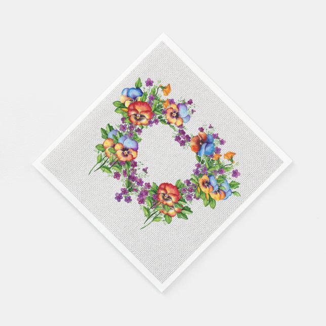 Pretty Pansies Napkin (Corner)