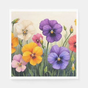 Pretty Pansies Napkin