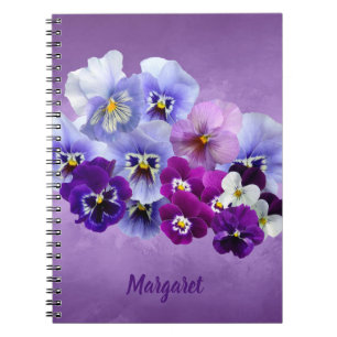Pretty Pansies Personalised Floral Notebook