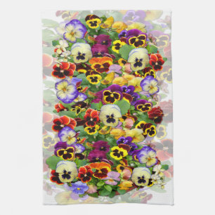 Pretty Pansies Tea Towel