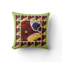 Pretty Pansies Throw Pillows