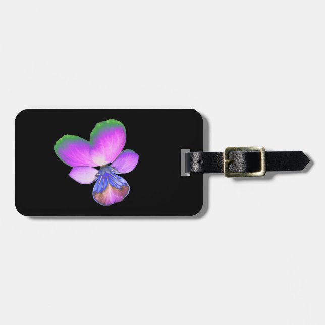 Pretty Pansy Custom Luggage Tag (Front Horizontal)
