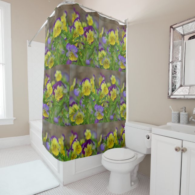 Pretty Pansy Shower Curtain (In Situ)