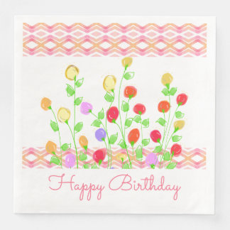 Pretty Paper Birthday Dinner Napkin