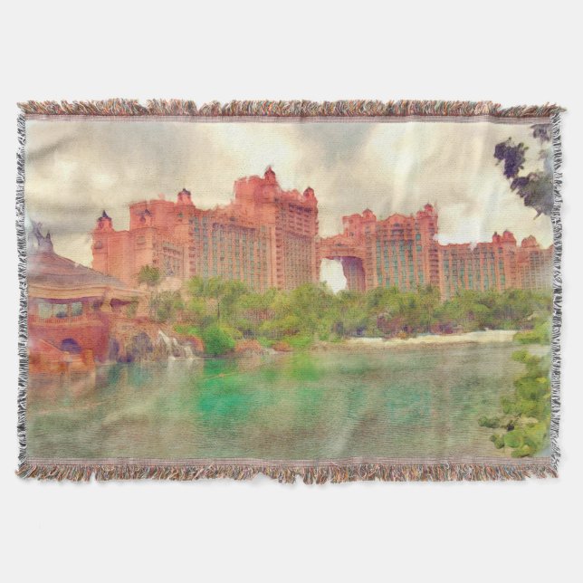 Pretty Paradise Island Throw Blanket (Front)