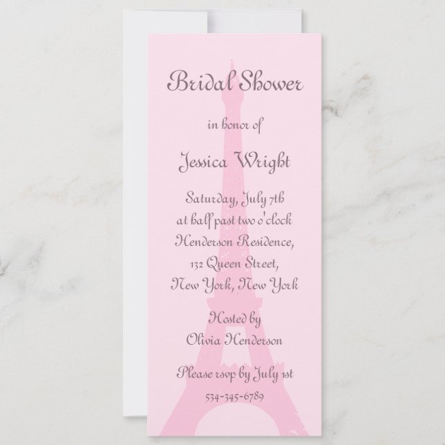 Pretty Paris Bridal Shower Invitation (Front)
