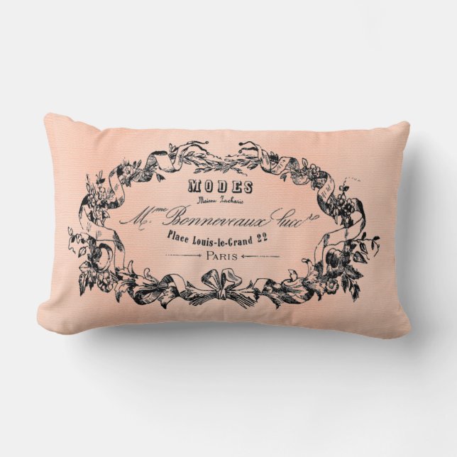 Pretty Paris French Antique Art Pillow (Front)
