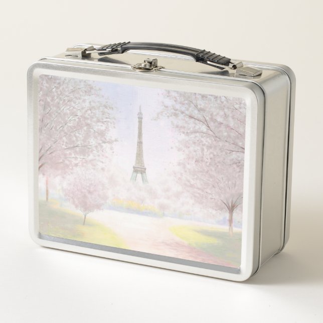 Pretty Paris In Pastels Metal Lunch Box (Front)