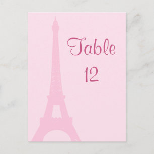 Pretty Paris Table Number Postcard
