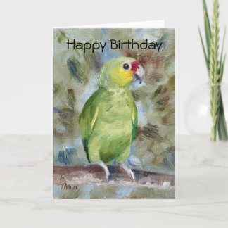 Pretty Parrot Birthday Card