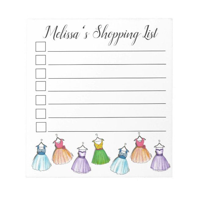 Pretty Party Dresses Retro Vintage 1950s Fashion Notepad (Front)
