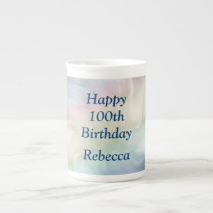 Pretty Pastel 100th Birthday design Bone China Mug