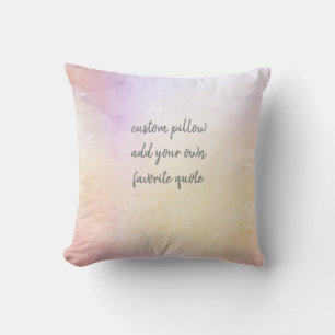pretty pastel add your text pink and yellow custom cushion