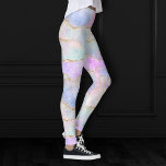 Pretty Pastel Agate | Gold Glitter Vein Watercolor Leggings<br><div class="desc">Beautiful and sophisticated mottled watercolor agate stone in a soft pastels with faux metallic foil and glitter veins in a subtle, marble palette. This gorgeous feminine hand-painted gradient adds the perfect pop of colour. From the "Modern Watercolor Marbles" collection, this design features abstract fluid swirls creating a cool pattern accented...</div>