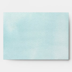 Pretty Pastel Aqua Watercolor Style Envelope