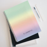 Pretty Pastel Blend Personalised Planner<br><div class="desc">Pretty blended pastel rainbow effect with shades of green, yellow, orange, pink, purple and blue. Surf green, tusk yellow, Mandy's Orange Pink, azalea pink, lavender purple and powder blue are blended into the neighbouring colour to create a smooth shade colour transition gradient. Personalise with your name or message in black...</div>