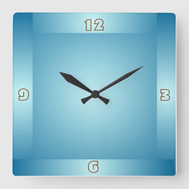 Pretty Pastel Blue Boarder> Plain Kitchen Clocks (Front)